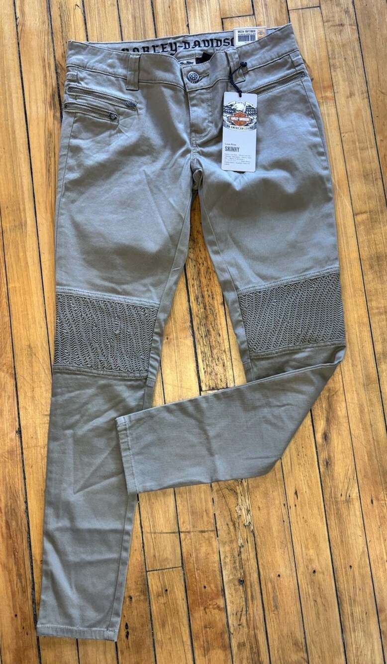 NWT Harley-Davidson Women's Moto-Inspired Skinny Low-Rise Pants - Size Tall 6